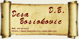 Desa Bosioković vizit kartica